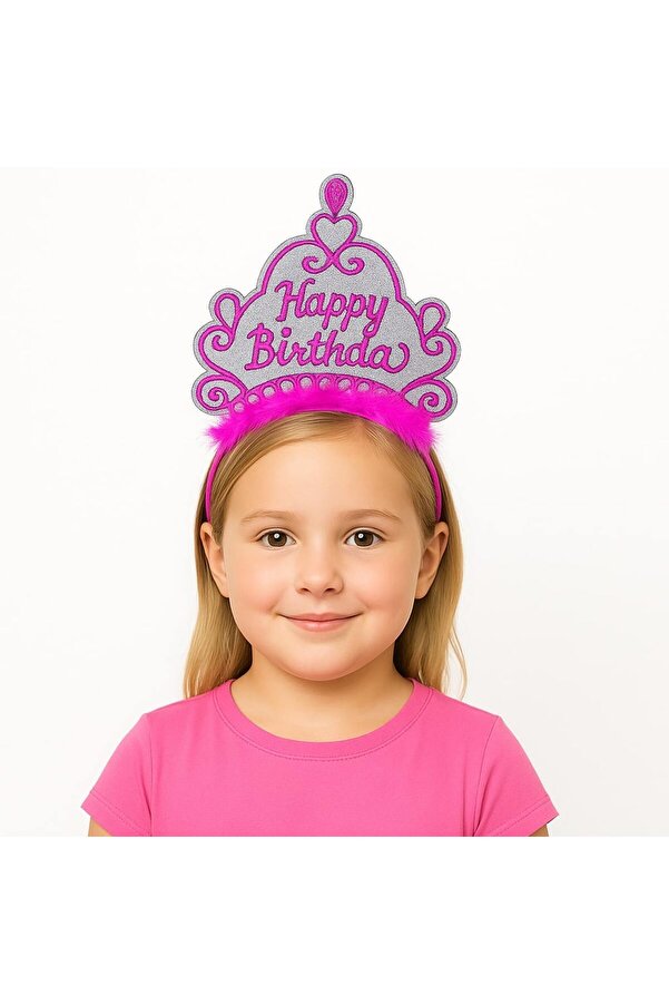 Ethab Ti̇caret Pembe Happy Bi̇rthday Doğum Günü Prenses Tacı