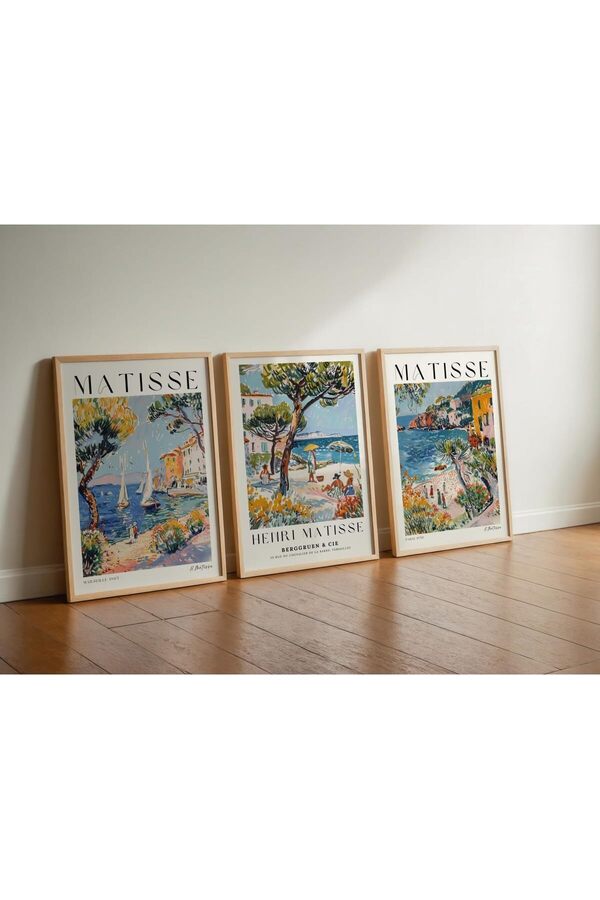 Snshop 3 Lü Çerçevesi̇z Poster, Modern Dekorati̇f Çerçevesi̇z Poster, Tablo, 3Mati̇sse, 50 X 70 46