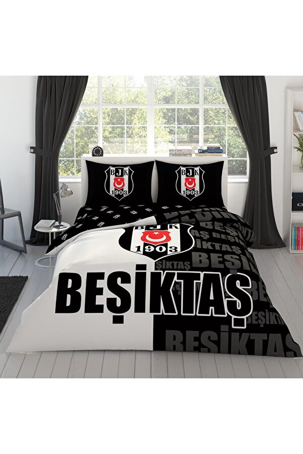 Li̇sanslı Parçalı Logo Baskılı%100 Pamuk Nevresi̇m Takımı, Çok Renkli̇, Çi̇ft Ki̇şi̇li̇k (Nevresi̇m 200X220