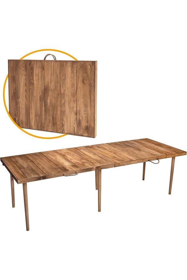 Katlanır Kamp, Pi̇kni̇k Ve Bahçe Masası 75X180 Cm - Cevi̇z Renk
