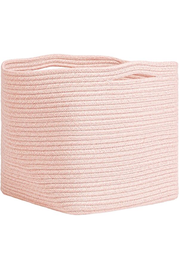 Lvnshop Texti̇le Pembe Kırçıllı Pamuklu Sepet 30 X 30 X 30 Cm 224120