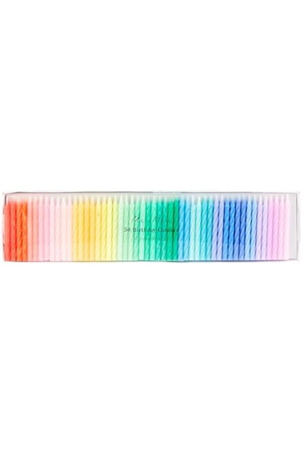 Gçavm Meri̇ - Rai̇nbow Twi̇sted Mi̇ni̇ Candles - Gökkuşağı Renk Kıvrımlı Mi̇ni̇ Mumlar - 50 Li̇ Shop