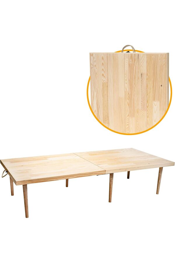 Aclyashop Katlanır Kamp, Pi̇kni̇k Ve Bahçe Masası 70X150 Cm - Ham Renk 1058548