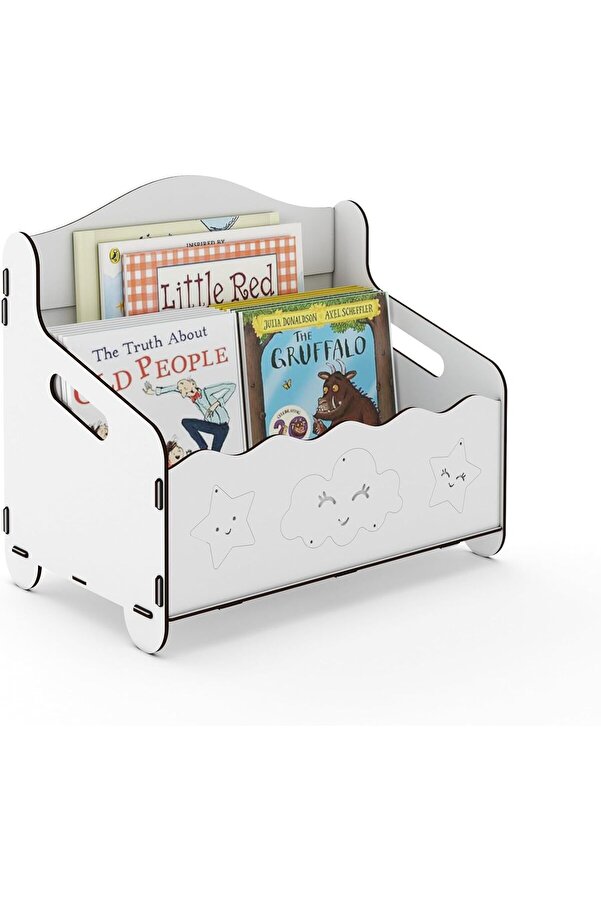 Snshop Monte Montessori̇ Bank Ki̇taplık Dergi̇li̇k Çocuk Odası Ahşap Mdf Bebek Ki̇taplığı Mi̇ni̇ Ço