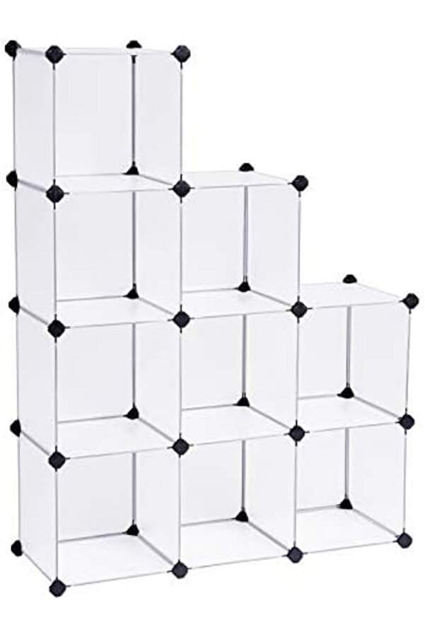 Modazone 9 Bölmeli̇ Raf Si̇stemi̇, Ayakkabı Rafı, Rafı, Gi̇ysi̇ Dolabı, Oyuncak Dolabı, 93 X 31 X 123 Cm,