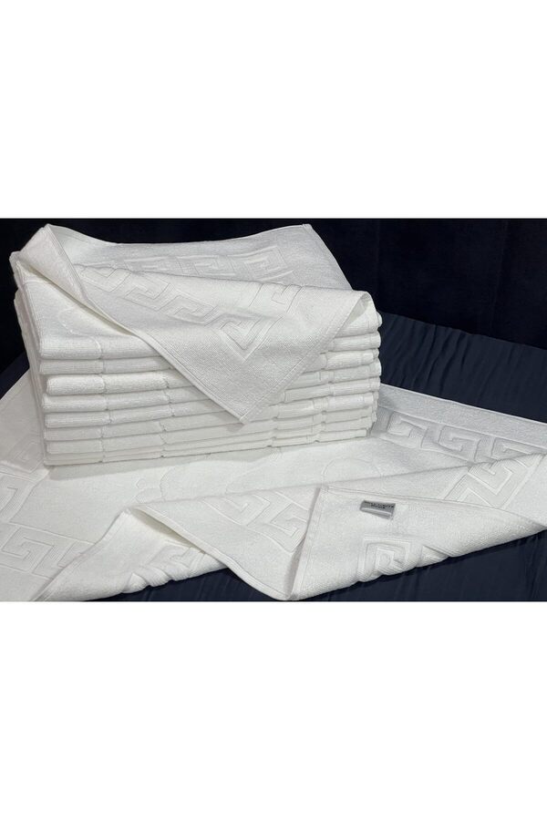Buydash Paspası, 100% Pamuk, Lüks, Ayak Havlusu, 50 X 70 Cm, 250 Gr/Ad (715 Gsm), Beyaz Renk, Otel P
