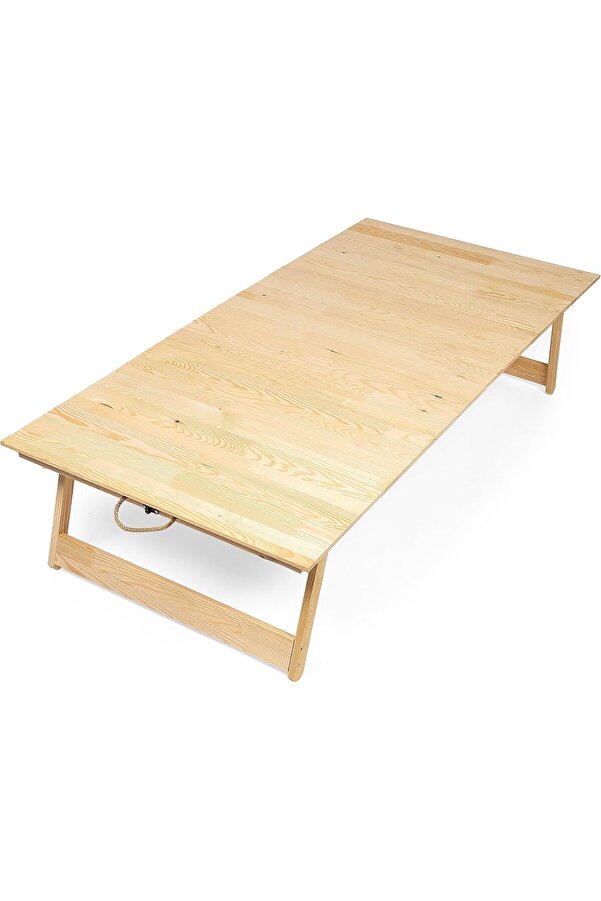 Katlanır Sabi̇t Ayaklı Kamp, Pi̇kni̇k Ve Bahçe Masası 70X120 Cm - Ham Renk
