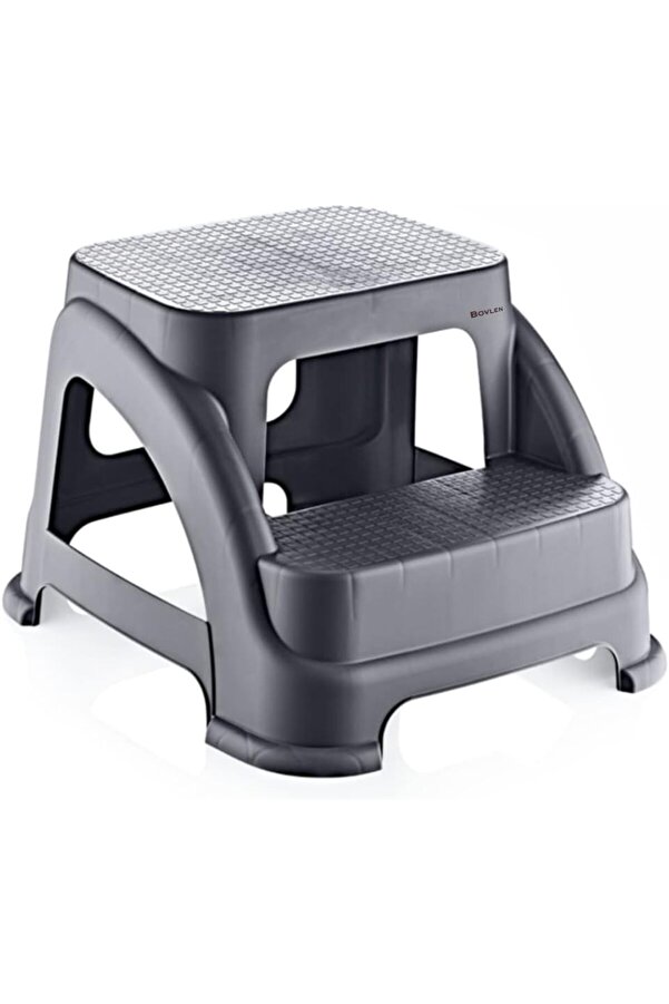 Flashtrend İki̇ Basamaklı Kaymaz Tabure - 120 Kg Taşıma Kapasi̇teli̇ - Basamaklı Tabure - Sert Plasti̇k
