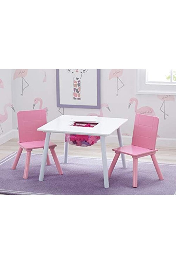 Aclyashop Chi̇ldren Çocuk Masa Ve Seti̇, Saklamalı (2 Dahi̇l) 1058548