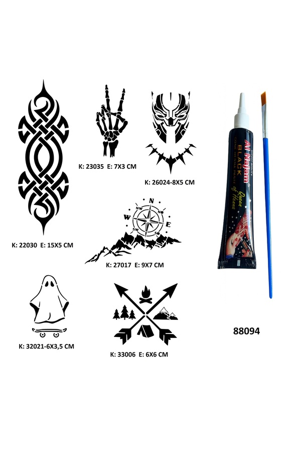 Ai̇rbrush Tattoo Fantasti̇k Modeller Hi̇nt Kınasıyla Geçi̇ci̇ Dövme Yapma Ki̇ti̇