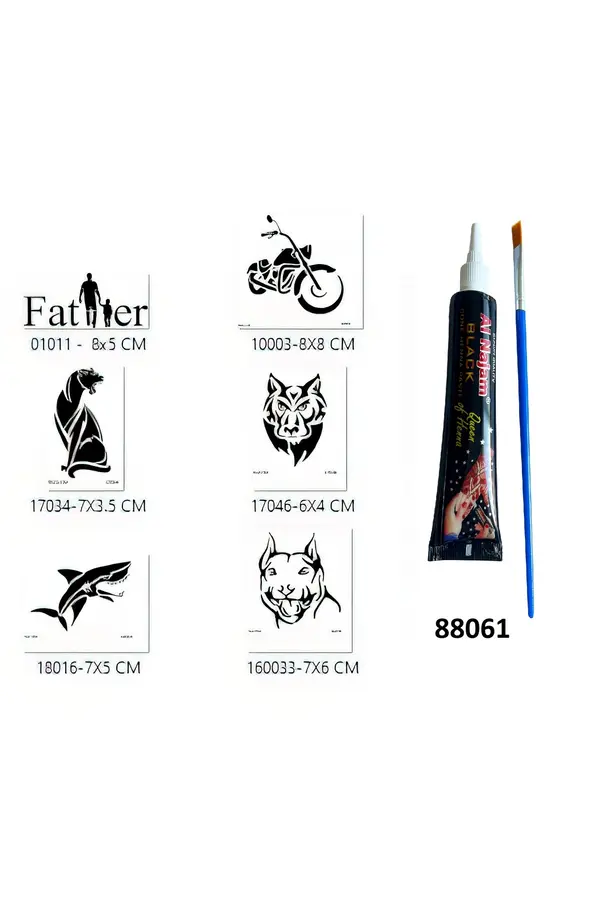 Ai̇rbrush Tattoo Baba Tasarımları Hi̇nt Kınalı Geçi̇ci̇ Dövme Yapma Seti̇