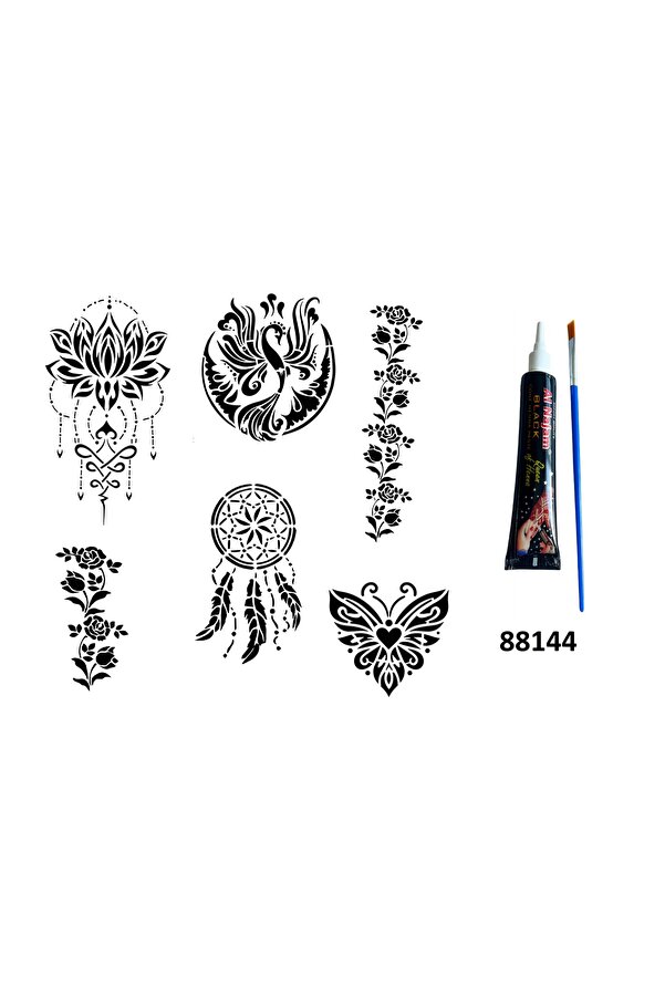 Ai̇rbrush Tattoo Zari̇f Kadınlar Hi̇nt Kınasıyla Geçi̇ci̇ Dövme Yapma Seti̇