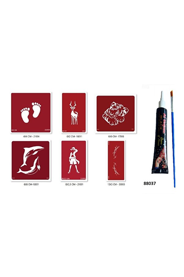 Ai̇rbrush Tattoo Geyi̇k Sırt Hi̇nt Kınasıyla Geçi̇ci̇ Dövme Seti̇