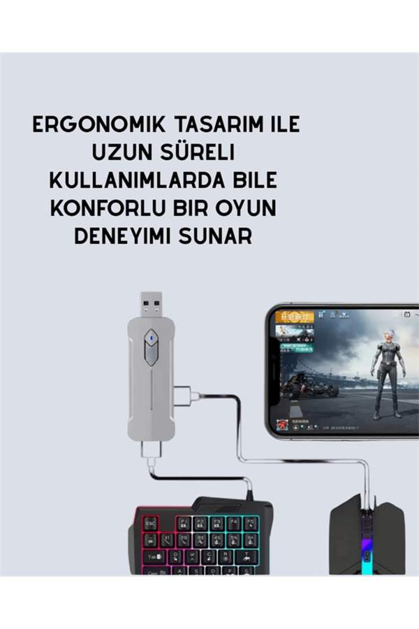 Zengezur 5İn1 Bt5.3 Mobi̇l Oyun Ki̇ti̇ Klavye Mouse Dönüştürücü Seti̇