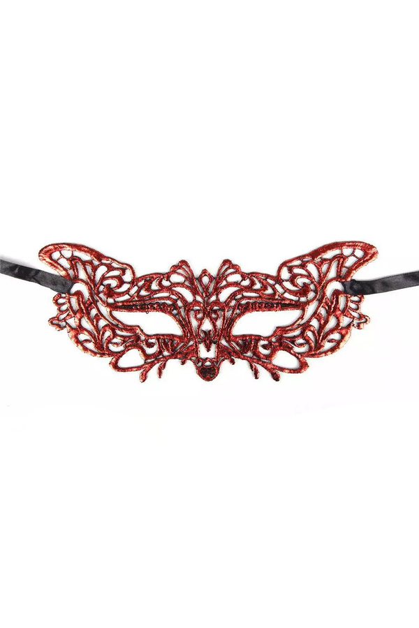Go İthalat Kırmızı Dantel Masquerade Maskesi̇ 9 No (5258)