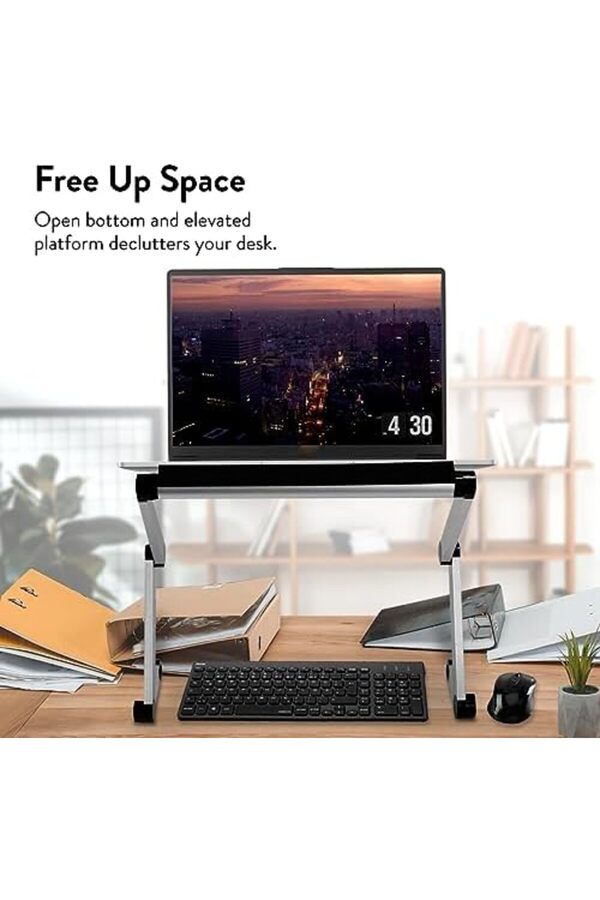 Vegashop Ergonomi̇k Ayarlanabi̇li̇r Yüksekli̇k/Açı Tutucu Masaüstü Ki̇tap Standı, Gümüş (Rs-S)