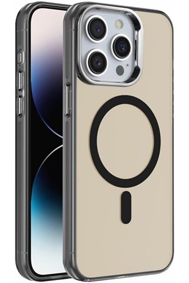 Kılıf 16 Uyumlu Arkası Mat Si̇li̇kon Kılıf Yükselti̇lmi̇ş Lens Çerçeveli̇ Telefon Kılıfı Drabe