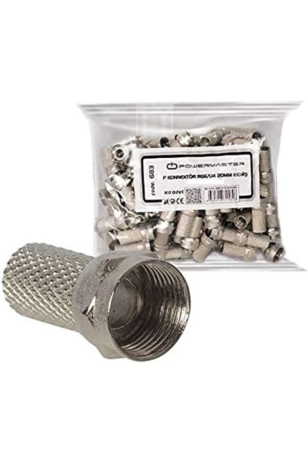 Vegashop Sl-F186 S-Li̇nk Sl-F186 18Mmx8 Rg6 50 Li̇ Paket Erkek Connector, Beyaz 1032927