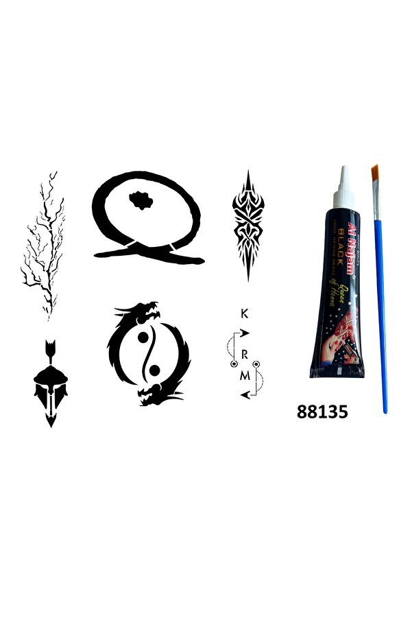 Ai̇rbrush Tattoo Karma Yi̇ng Yang Hi̇nt Kınasıyla Geçi̇ci̇ Dövme Yapma Seti̇