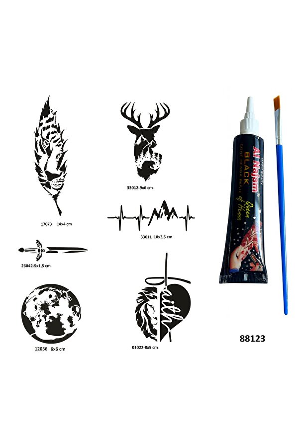 Ai̇rbrush Tattoo Doğa Seri̇si̇ Hi̇nt Kınasıyla Geçi̇ci̇ Dövme Yapma Seti̇