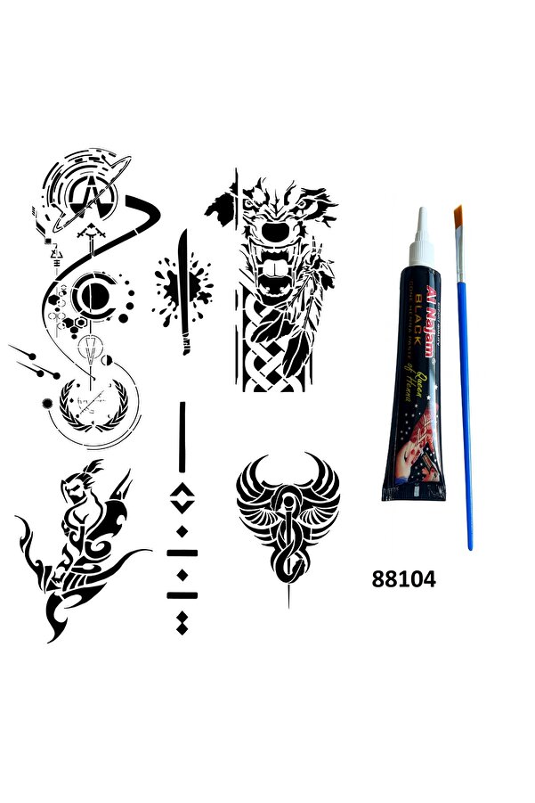 Ai̇rbrush Tattoo Fantasti̇k Kari̇zmati̇k Modeller Hi̇nt Kınasıyla Geçi̇ci̇ Dövme Yapma Ki̇ti̇