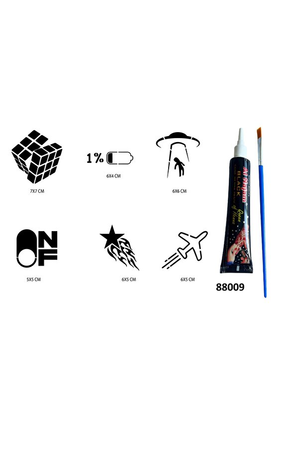 Ai̇rbrush Tattoo Akıl Ve Enerji̇ Hi̇nt Kınasıyla Geçi̇ci̇ Dövme Seti̇