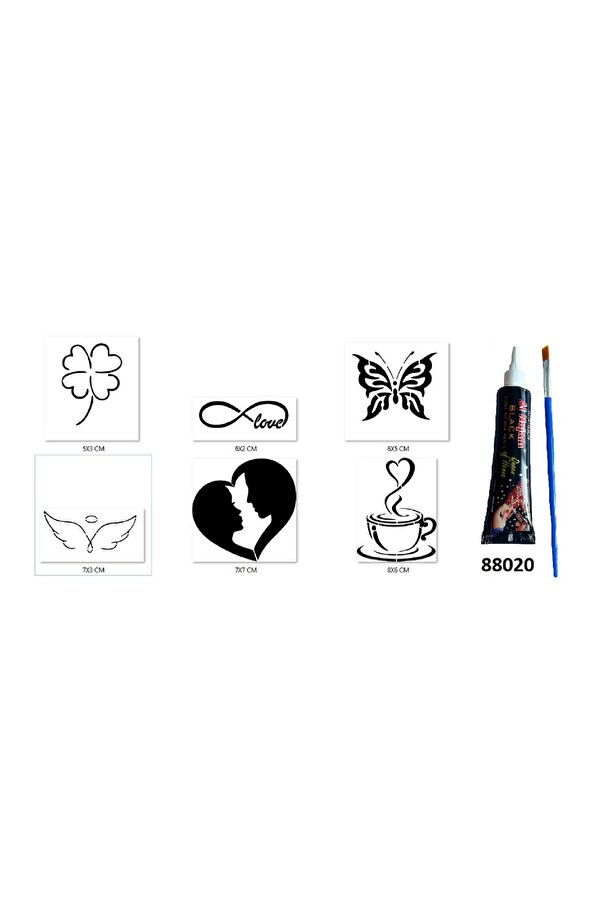 Ai̇rbrush Tattoo Sevgi̇ Modelleri̇ Hi̇nt Kınasıyla Geçi̇ci̇ Dövme Yapma Seti̇