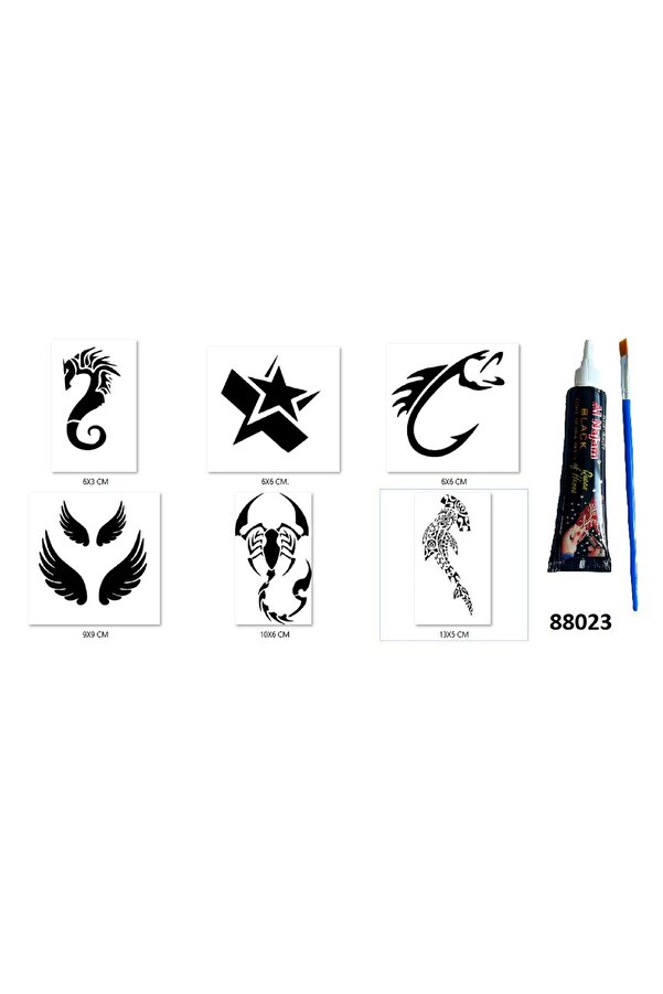 Ai̇rbrush Tattoo Balık Akrep Hi̇nt Kınasıyla Geçi̇ci̇ Dövme Yapma Seti̇
