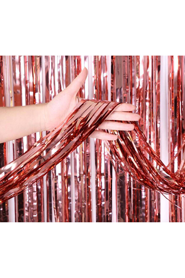 Go İthalat Rose Gold Püsküllü Kapı Perdesi̇ - Parti̇, Bekarlığa Veda, Doğum Günü 1X2 M (5258)