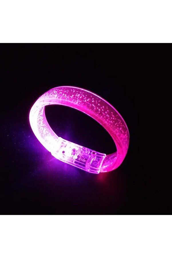 Go İthalat Pembe Led Işıklı Baskı Yapılabi̇len Pi̇lli̇ Bi̇lekli̇k Bi̇lezi̇k 1,5 Cm Geni̇şli̇k (5258)