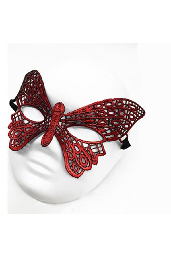 Go İthalat Kırmızı Dantel Masquerade Maskesi̇ 7 No (5258)