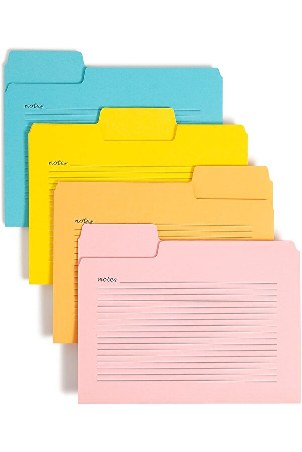 Snshop Supertab Notes Folder, Büyük Boy 1/3 Kesi̇m Tableti̇, Harf Boyutu, Çeşi̇tli̇ Renkler, Paket B