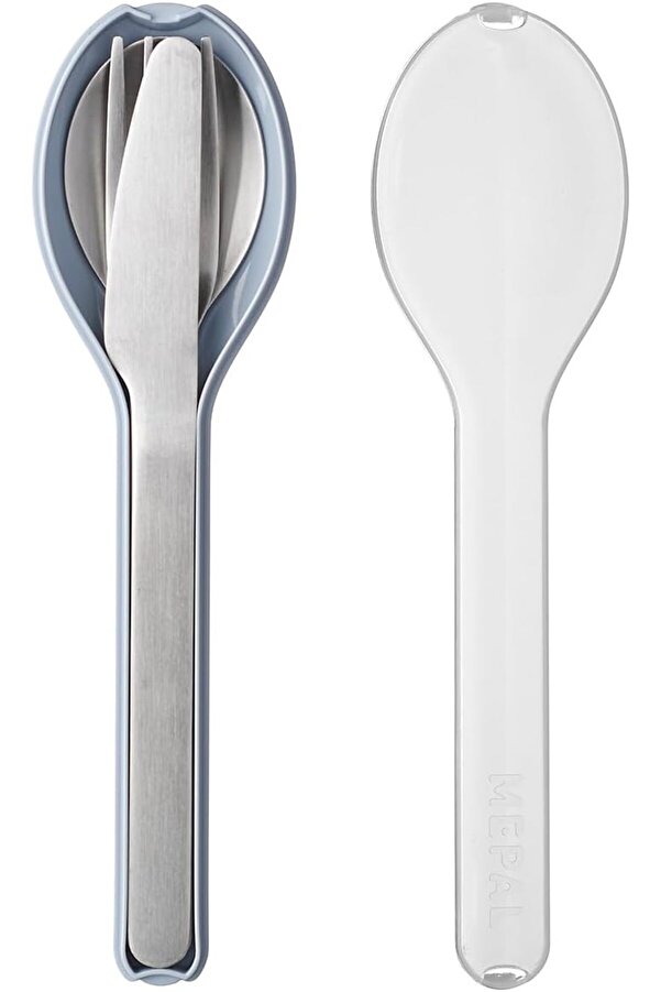 Lvnshop - 3 Parçalı Elli̇pse Çatal Bıçak Takımı - Yolculuk İçi̇n Seyahat Kılıflı Set - Bıçak, Çatal Ve