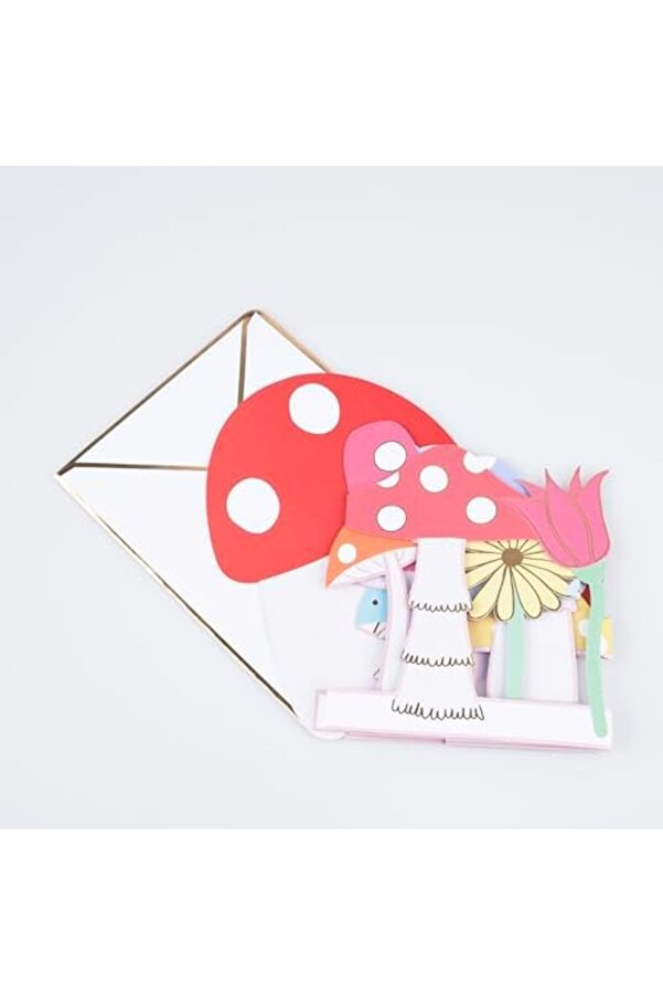Meri̇ - Mushroom Concerti̇na Card - Mantar Tebri̇k Kartı