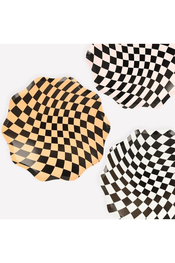Sellbuyst Meri̇ - Halloween Checker Di̇nner Plates - Cadılar Bayramı Damalı Tabaklar (8 Li̇) Trendy