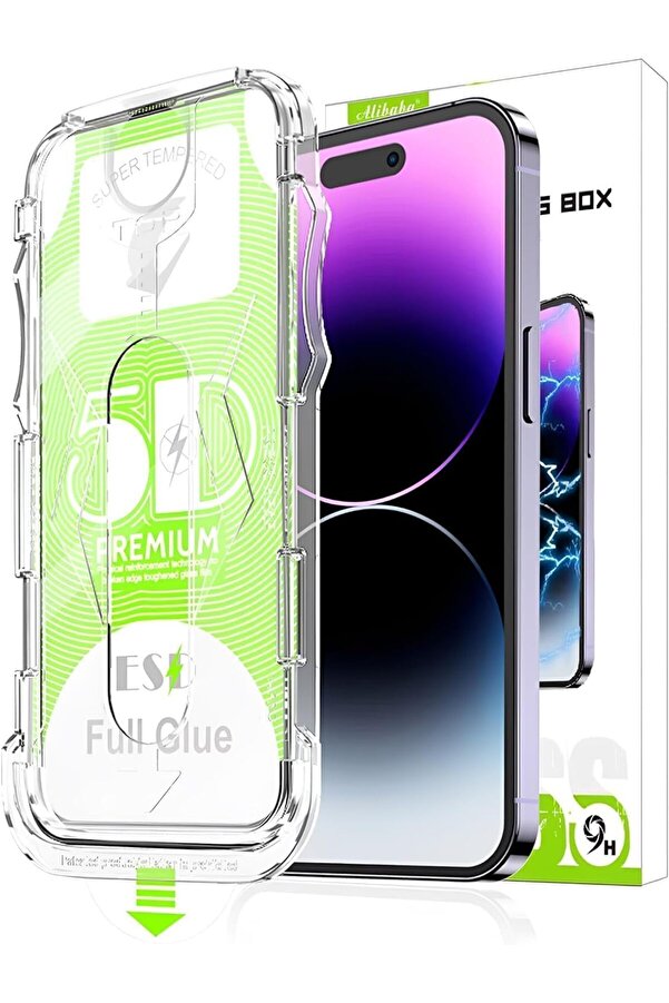 Lvnshop Aksesuar 11 İle Uyumlu Cam Ekran Kurulum Aparatlı Tam Uyumlu Glass Full Cover 224120