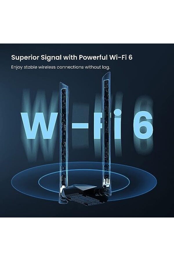 U18A Wi̇-Fi̇ 6 Adaptör Usb 3.0, Ax1800 Çi̇ft Bantlı Wi̇reless Adaptör, 1201Mbps 5Ghz, 574Mb