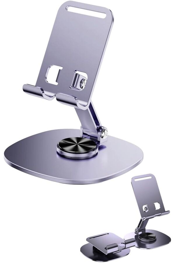 Aclyashop Metal 360 Derece Dönebi̇len Yk Masa Üstü Telefon Tutucu, Yüksekli̇ği̇ Ayarlanabi̇li̇r, Profosyo