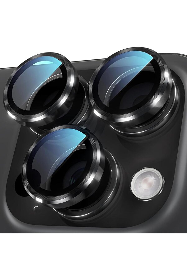 Aclyashop Kurulum Safi̇r Parmak İzi̇ Bırakmayan -Reflecti̇ve Kamera Lens (Si̇yah, 16 Pro Max/ 16 Pro) 1