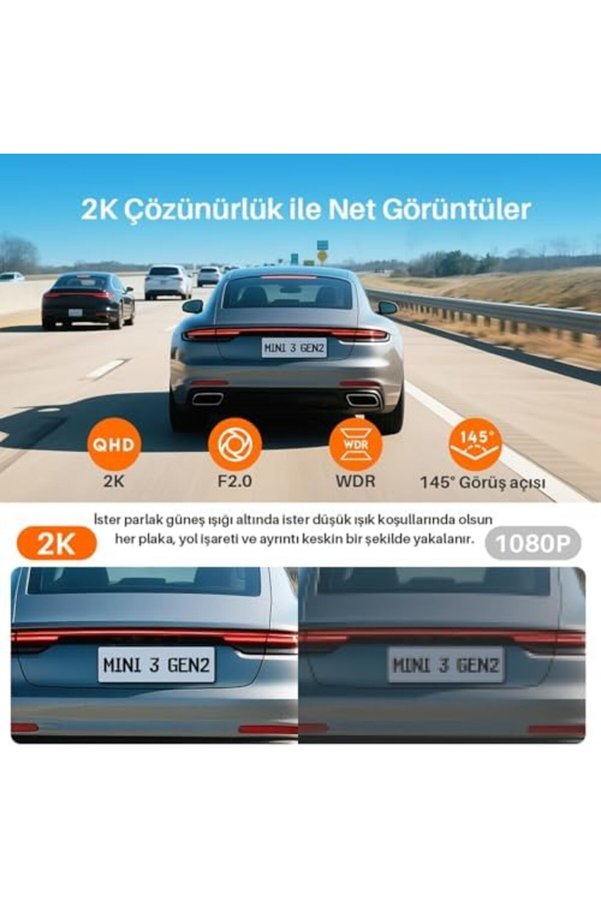 Brfshop Mi̇ni̇ 3 Gen2 2K 1296P Wi̇fi̇ 145° Geni̇ş Açı Gece Görüşlü 32Gb Hafıza Kartlı Akıllı