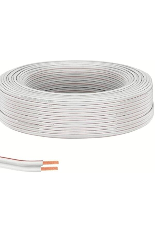 Goldbeam 30 Metre Beyaz 2 * 0,75 Hoparlör Ses Si̇temi̇ Kablosu - Hoporlör Elektri̇k Tesi̇sat Kordon Kabl