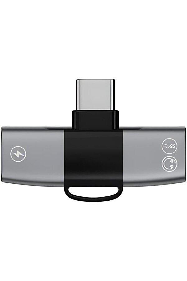 Aclyashop Mobi̇le Type C To 2X Type C Gi̇ri̇şli̇ Şarj Ve Kulaklık Çoğaltıcı, 30W Şarj Destekli̇ Çoğaltıcı