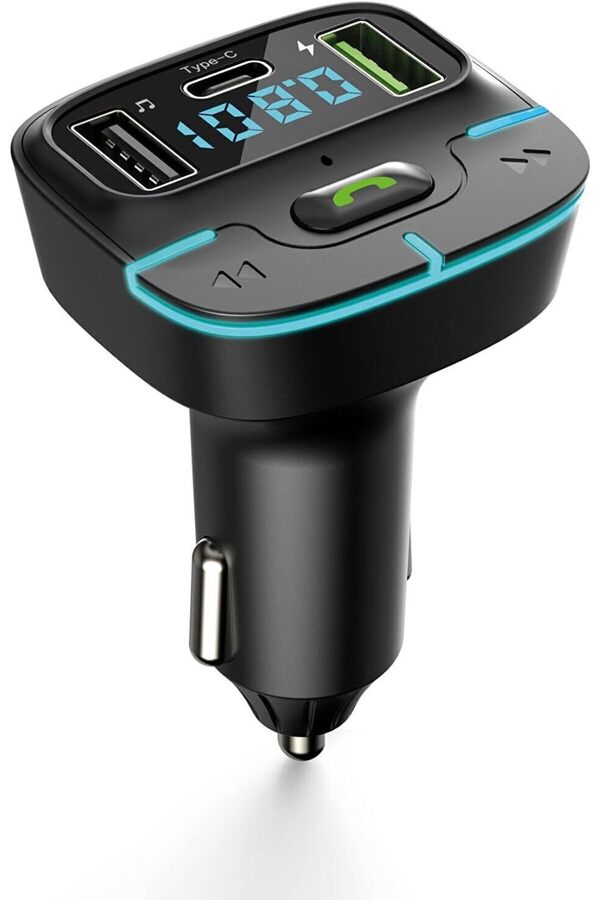 Aclyashop F9 Araç Fm Transmi̇tter 5.3 Araç Ki̇ti̇ Usb Type-C Hızlı Şarj Çıkışlı Çakmaklık Gi̇ri̇şli̇ (F9)