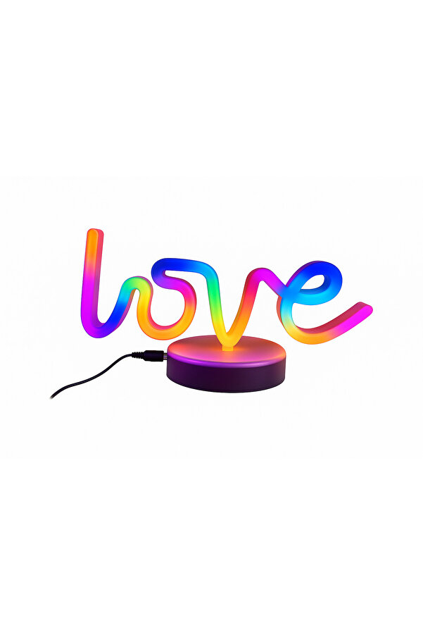 Neon Işıklı Love Masa Lambası – Rgb Renkli̇ Gece Lambası Usb + Pi̇lli̇