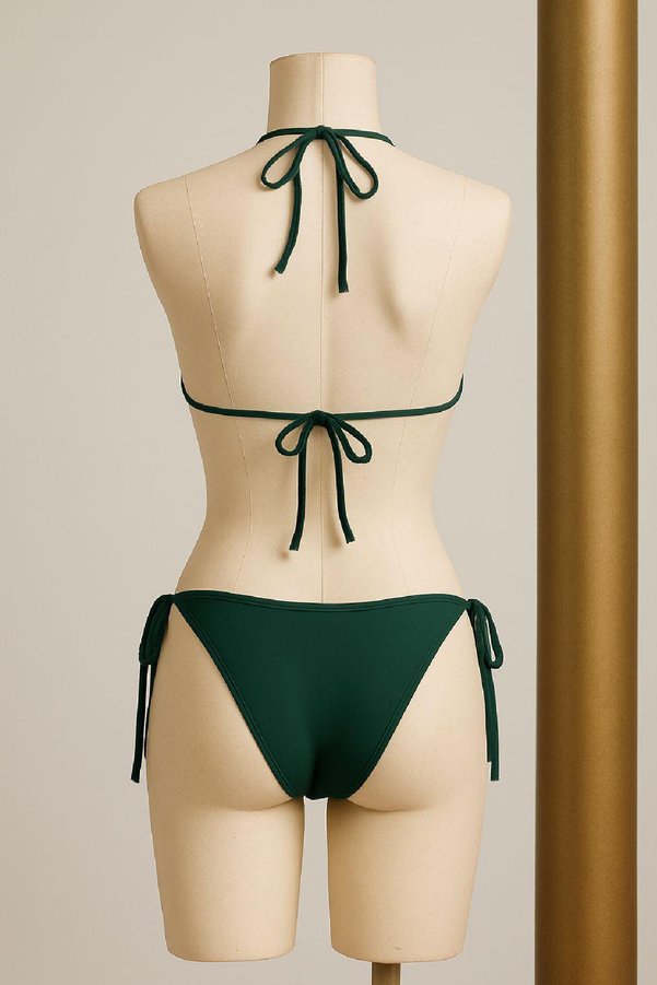 Imoda Kadın Yeşil Yandan Ve Boyundan Bağlamalı Bikini Mayo Takımı