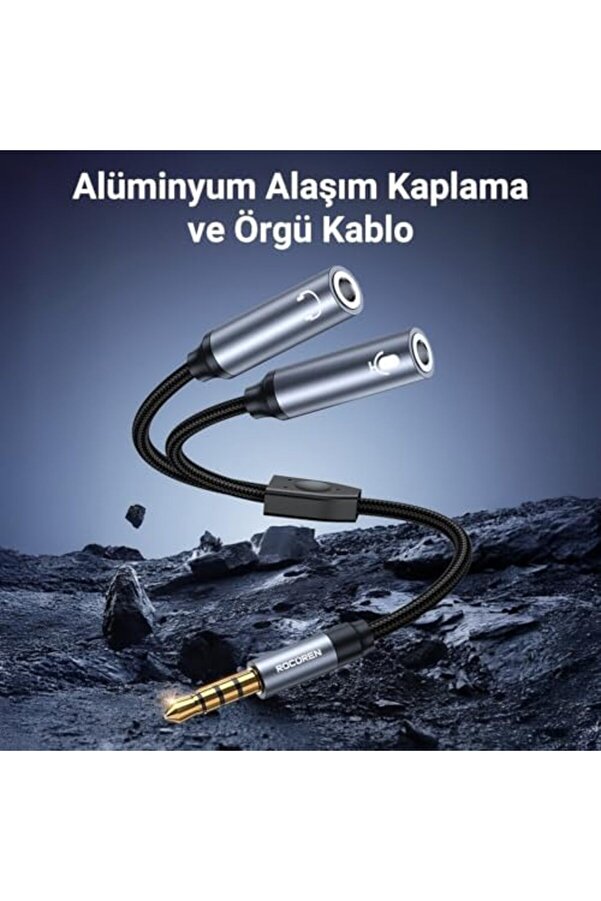 Snshop Hi̇-Fi̇ Trrs Mi̇krofon Ve Kulaklık Bi̇rleşti̇ri̇ci̇ 3.5Mm Y Jack Kablo 467437