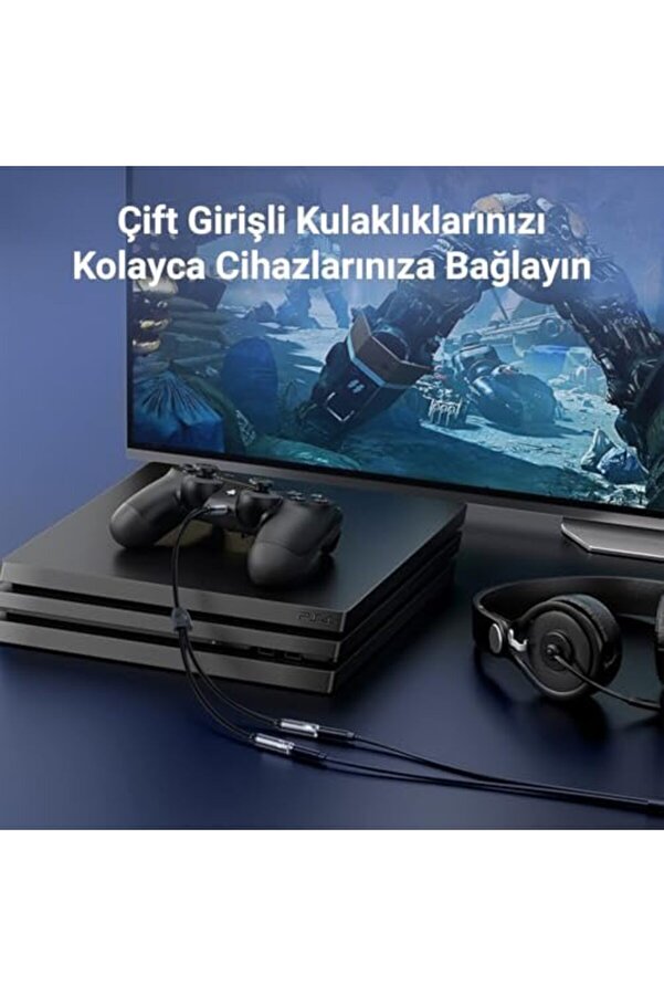 Snshop Hi̇-Fi̇ Trrs Mi̇krofon Ve Kulaklık Bi̇rleşti̇ri̇ci̇ 3.5Mm Y Jack Kablo 467437