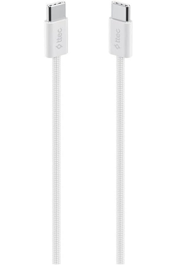 STOREMAX vegaShop USB-C - USB-C 100cm 60W PD Örgü Hızlı Şarj/Data Kablosu Beyaz 1032927