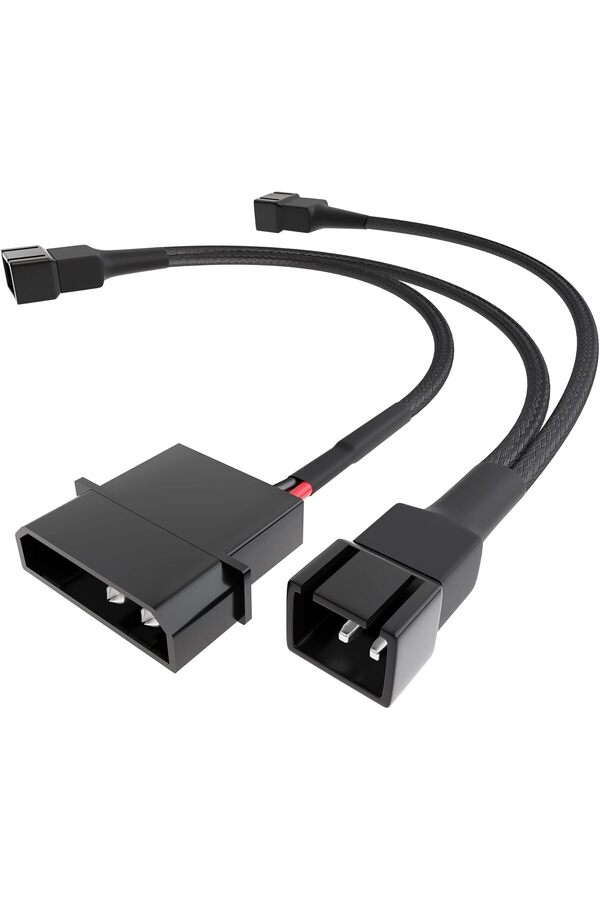 Lvnshop – 4 Pi̇n Molex Fan Dağıtım Kablosu ((5,25 İnç) 12 V – 3 X 3 Pi̇n Fi̇ş 2 Kutuplu, 20-20-20Cm) 2