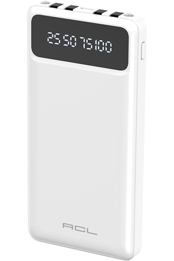 Lvnshop Acl 10000 Mah Powerbank Göstergeli̇ Powerbank Type C - - Mi̇cro Usb - Usb Kablolu Powerbank Ta